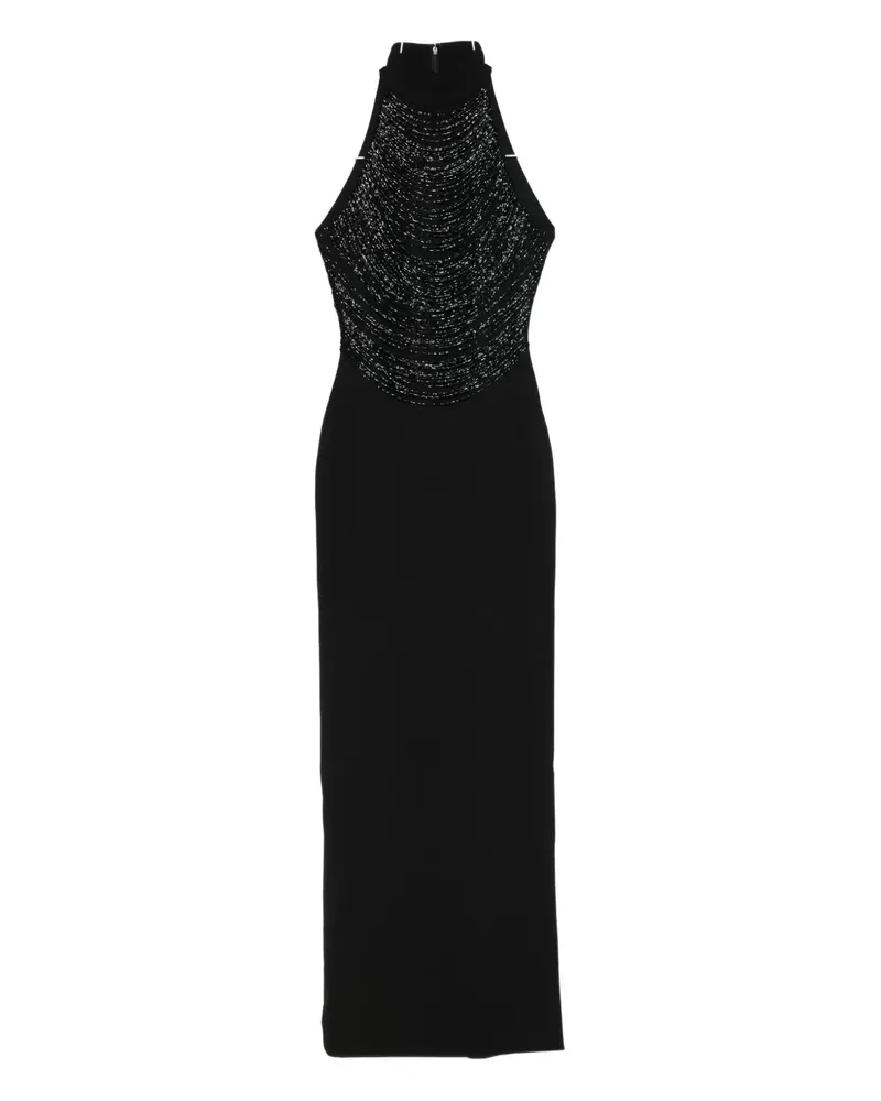 Solace London Portia embellished halterneck maxi dress - Schwarz Schwarz