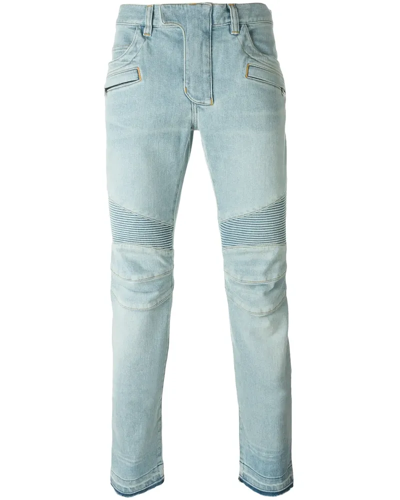 Balmain Skinny-Bikerjeans - Blau Blau