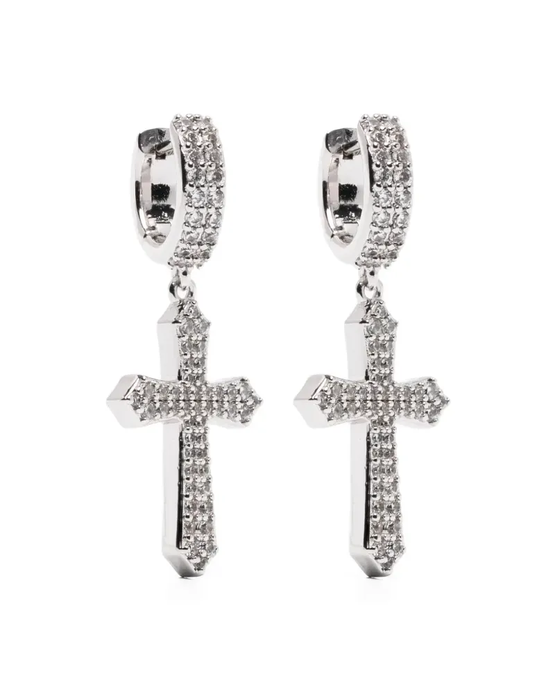 DARKAI cross-pendant earrings - Silber Silber