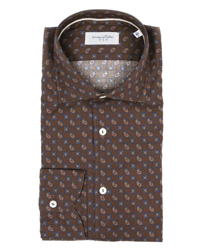 Tintoria Mattei Hemd mit Paisleymuster - Braun Braun