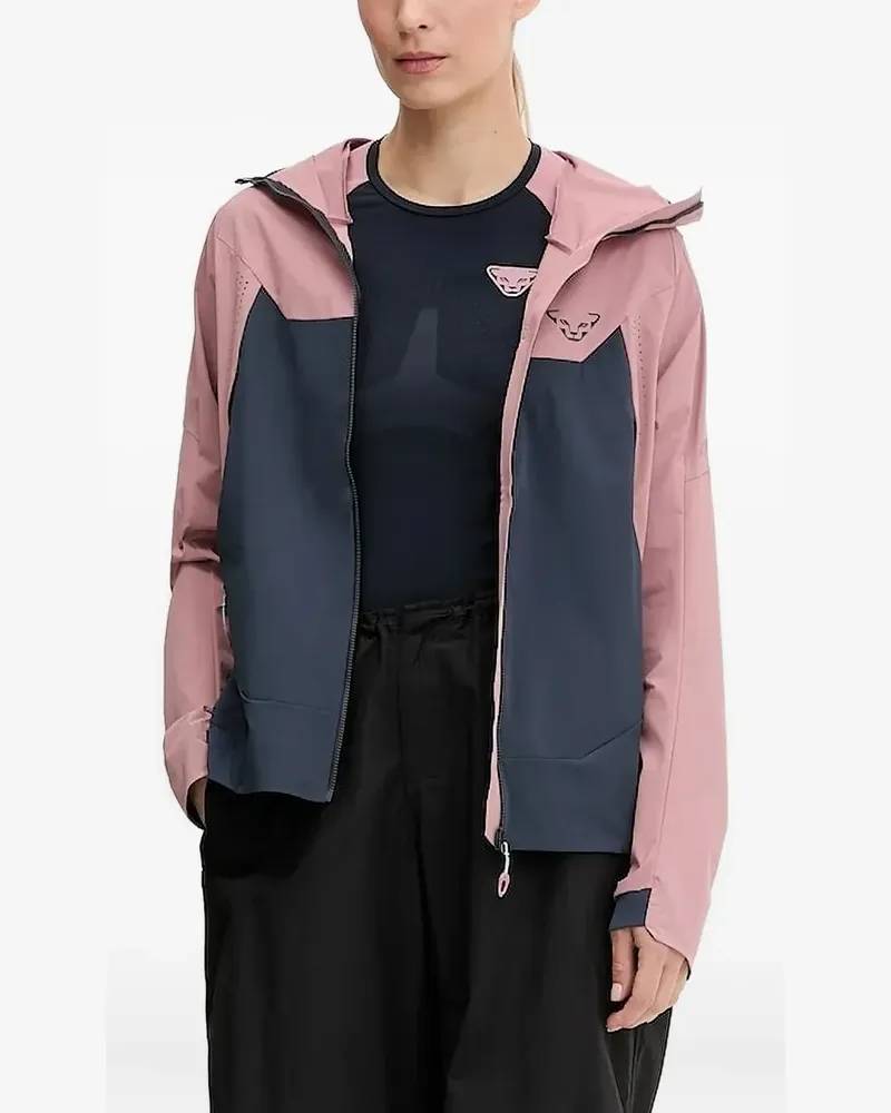 Dynafit Kapuzenjacke in Colour-Block-Optik - Rosa Rosa
