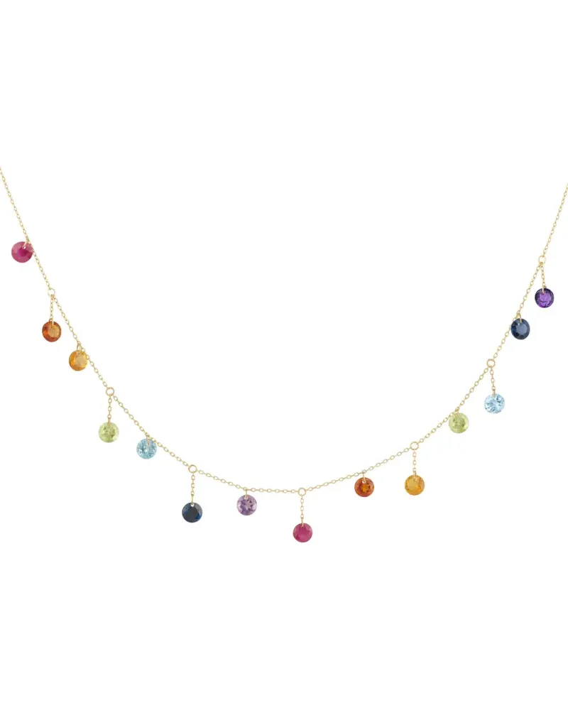 PERSEE 18kt Gelbgoldhalskette mit Edelsteinen Gold