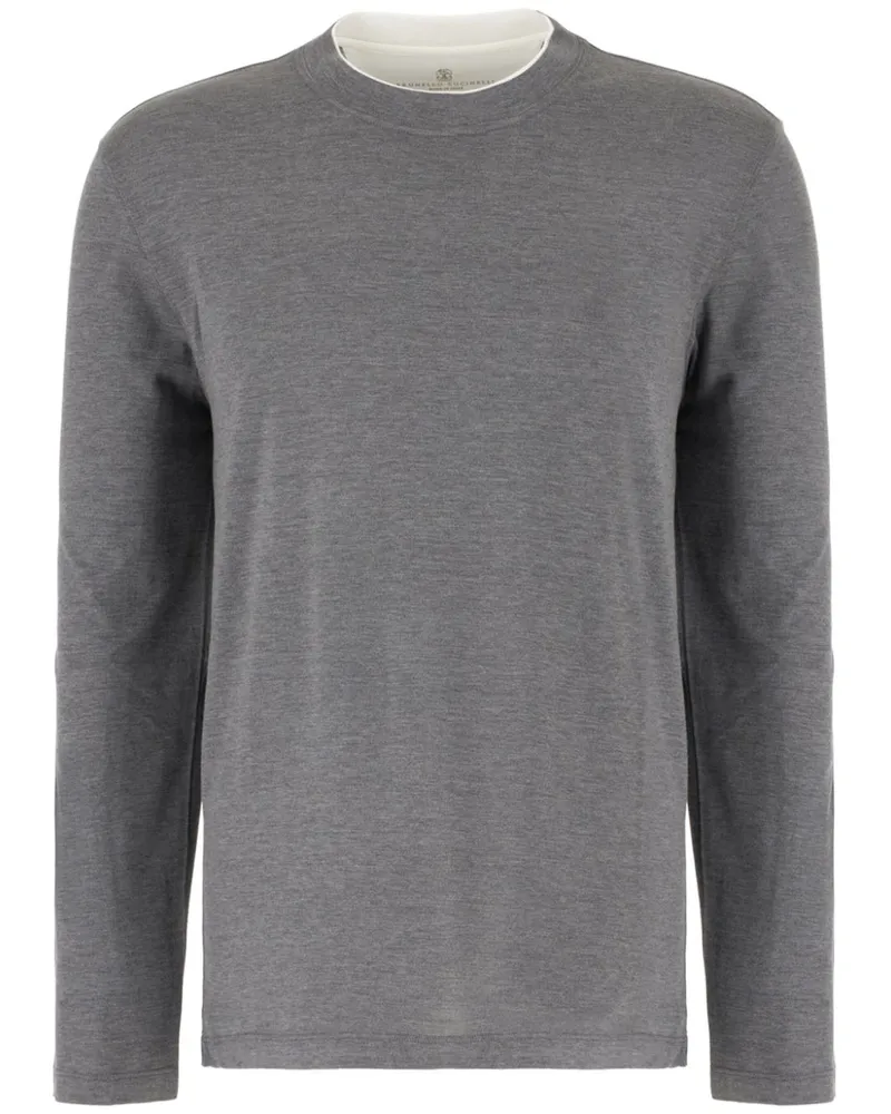 Brunello Cucinelli Melierter Pullover - Grau Grau