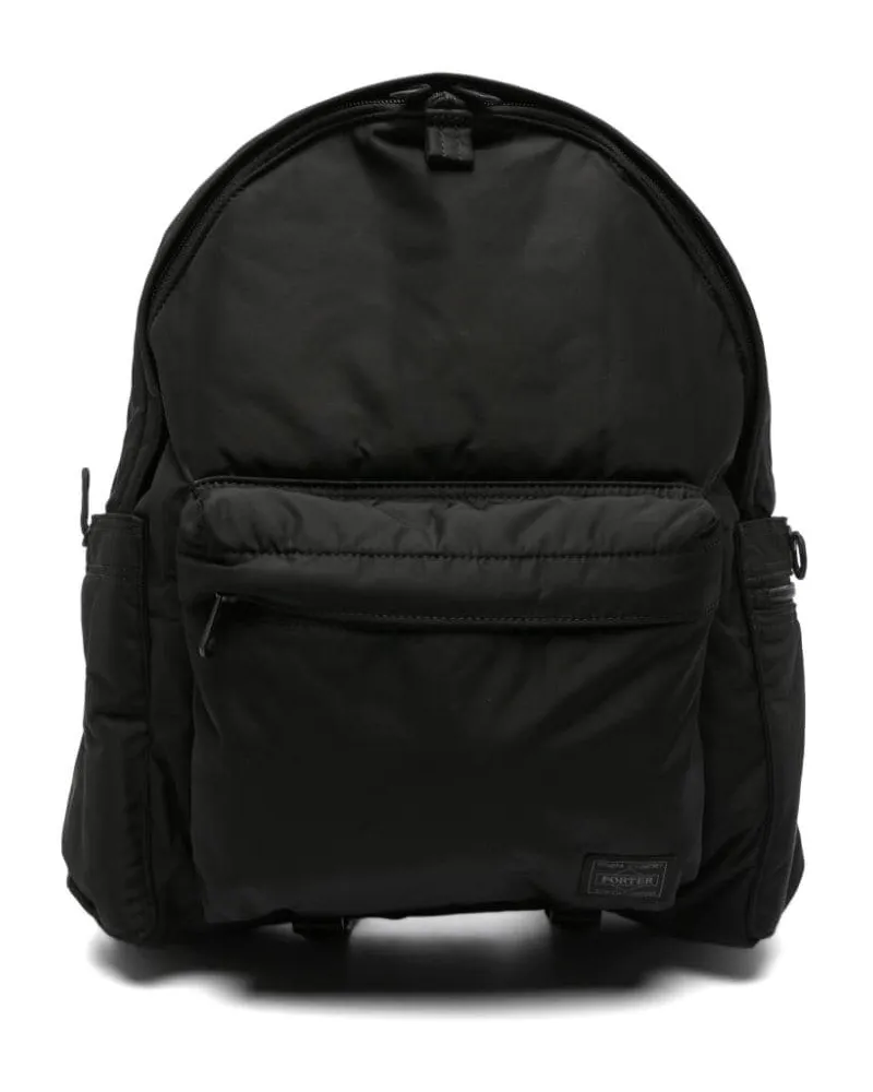PORTER-YOSHIDA & CO Gepolsterter Rucksack mit Logo-Patch - Schwarz Schwarz