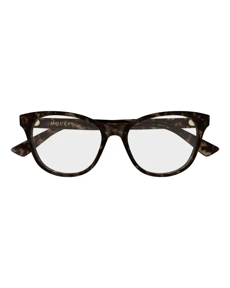 Alexander McQueen Cat-Eye-Brille in Schildpattoptik - Braun Braun