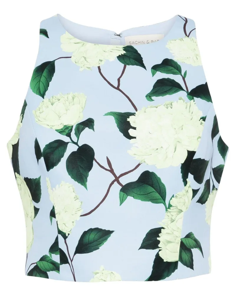 Sachin & Babi Lexie Cropped-Oberteil mit Blumen-Print Blau