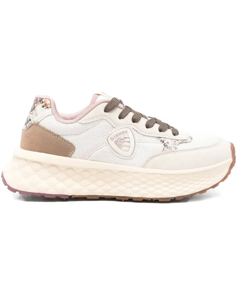 Blauer Lynn 01 Sneakers mit Einsätzen - Weiß Weiß