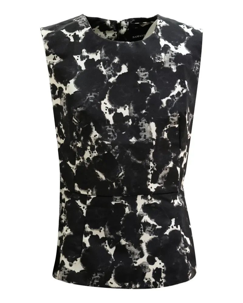 Samantha Sung crew-neck sleeveless top - Schwarz Schwarz
