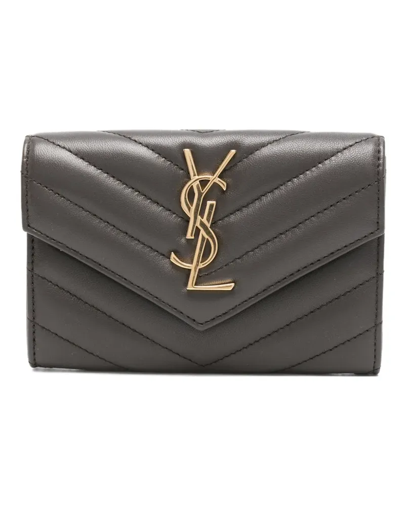 Saint Laurent Portemonnaie mit Logo-Schild - Braun Braun