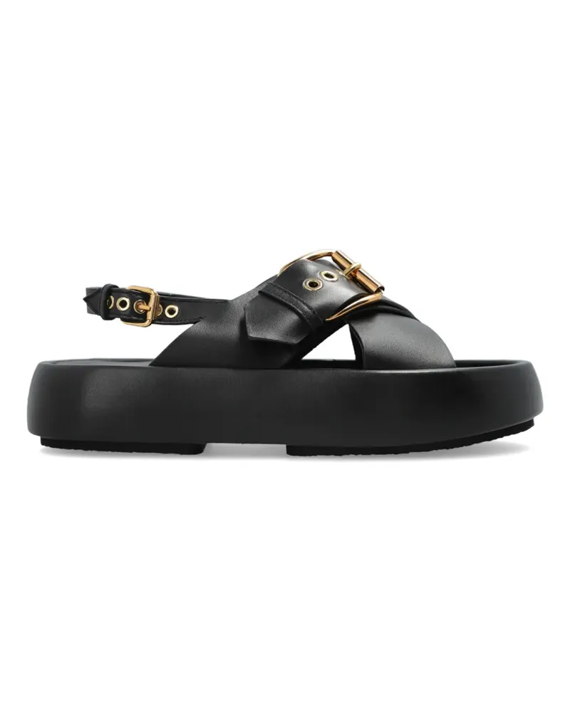 Attilio Giusti Leombruni Bulle buckle-detail crossover sandals - Schwarz Schwarz