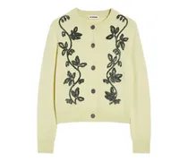 Bestickter Cardigan - Gelb