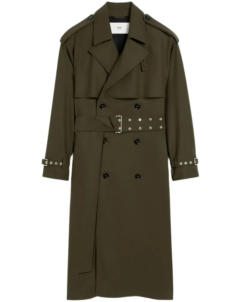 AMI Paris Klassischer Trenchcoat - Grün Grün