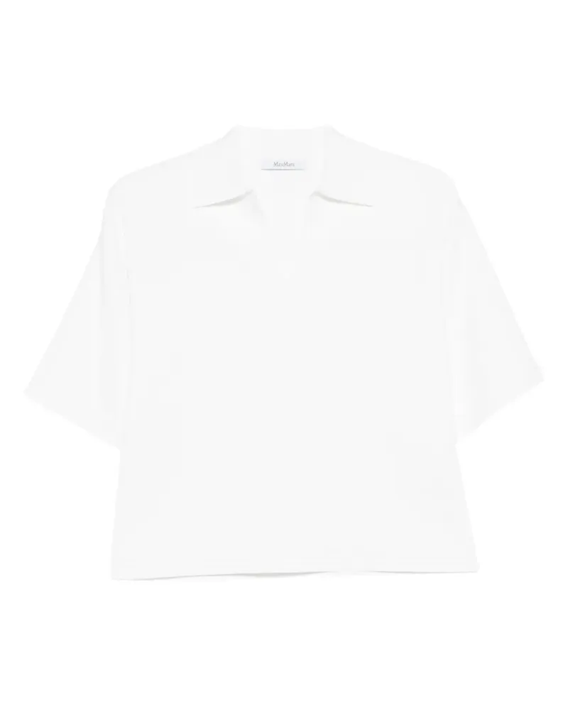 Max Mara T-Shirt mit V-Ausschnitt - Weiß Weiß