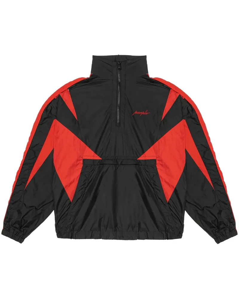 PURPLE BRAND Sportjacke in Colour-Block-Optik - Schwarz Schwarz