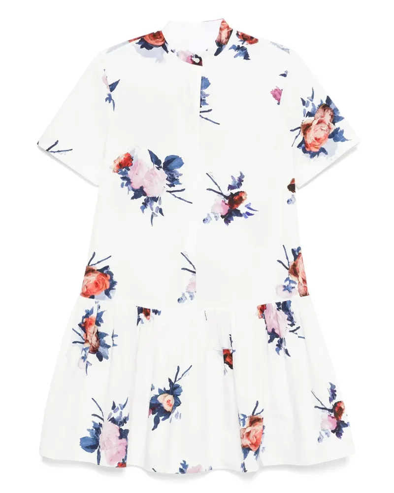 Erdem Minikleid mit Blumen-Print - Weiß Weiß