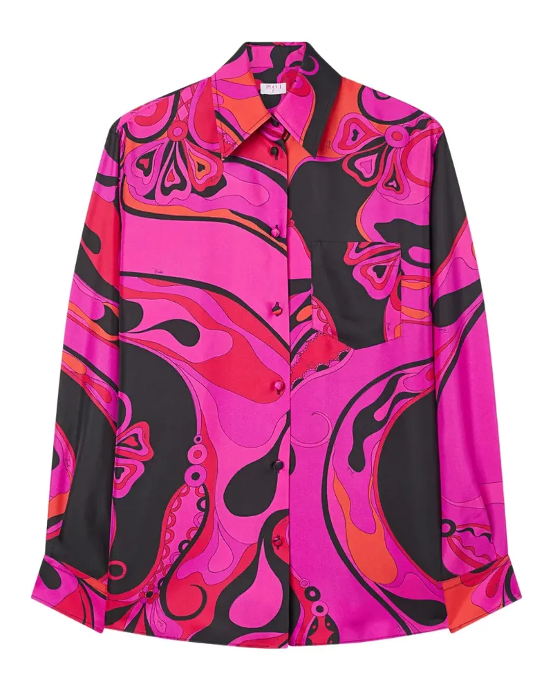Emilio Pucci Orchidee-print silk shirt - Rosa Rosa