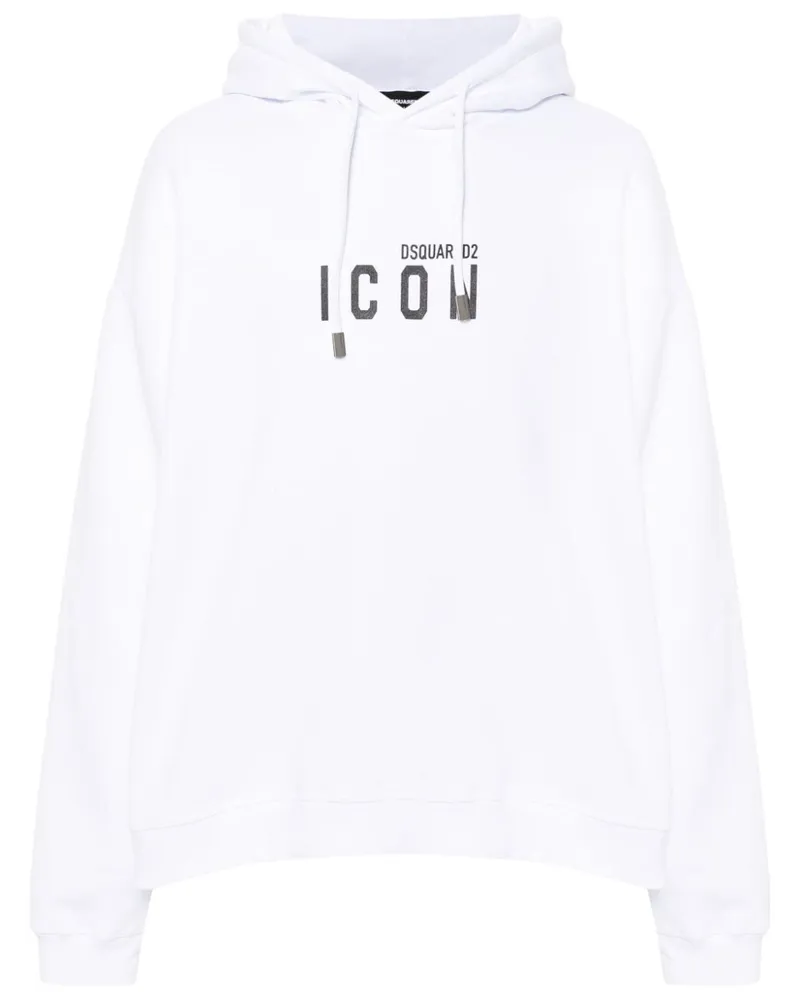 Dsquared2 Hoodie mit "Icon"-Print - Weiß Weiß