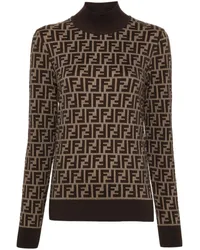 Fendi Pullover mit FF-Jacquardmuster Braun