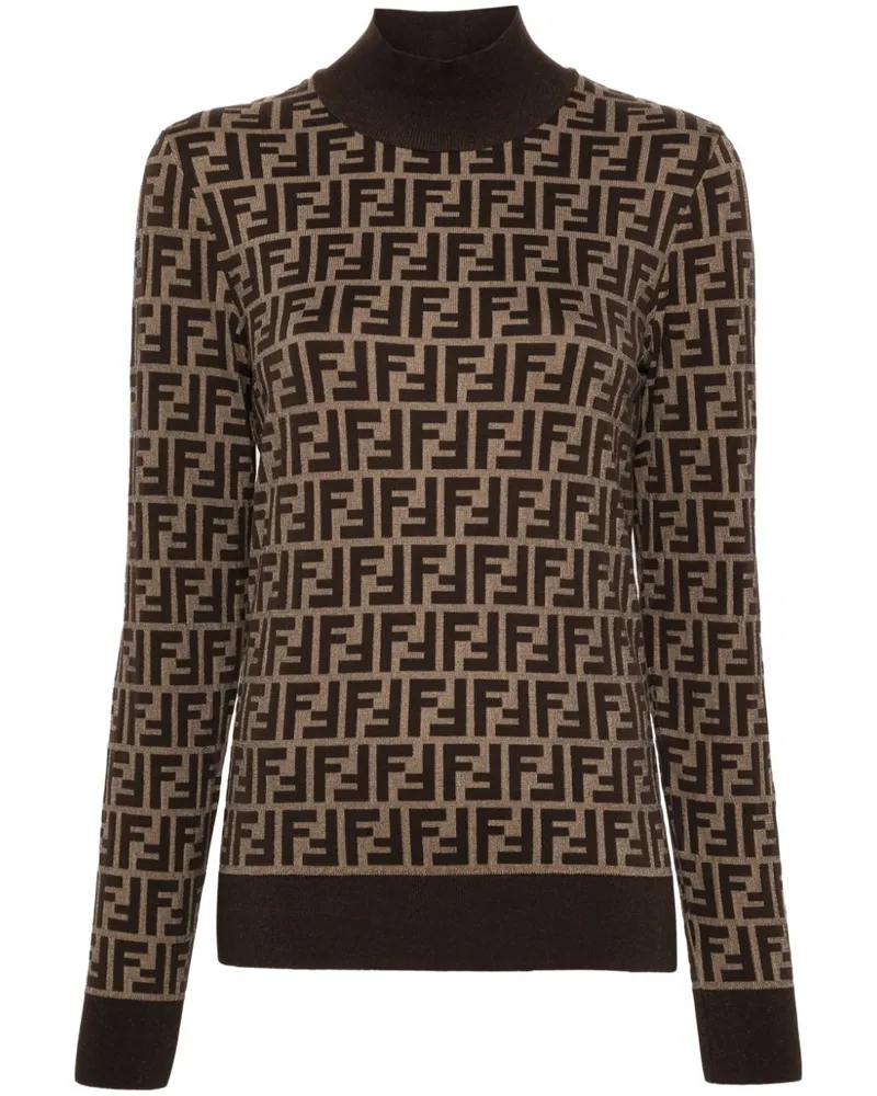 Fendi Pullover mit FF-Jacquardmuster - Braun Braun