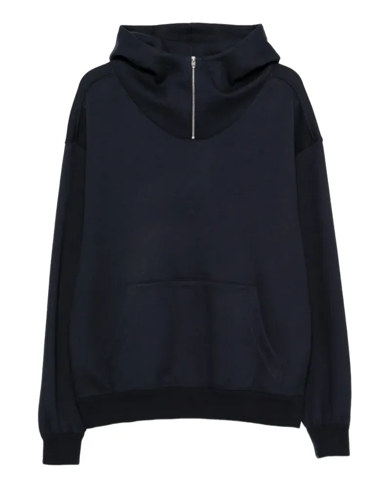 Umit Benan Hoodie mit Viertelreißverschluss - Blau Blau