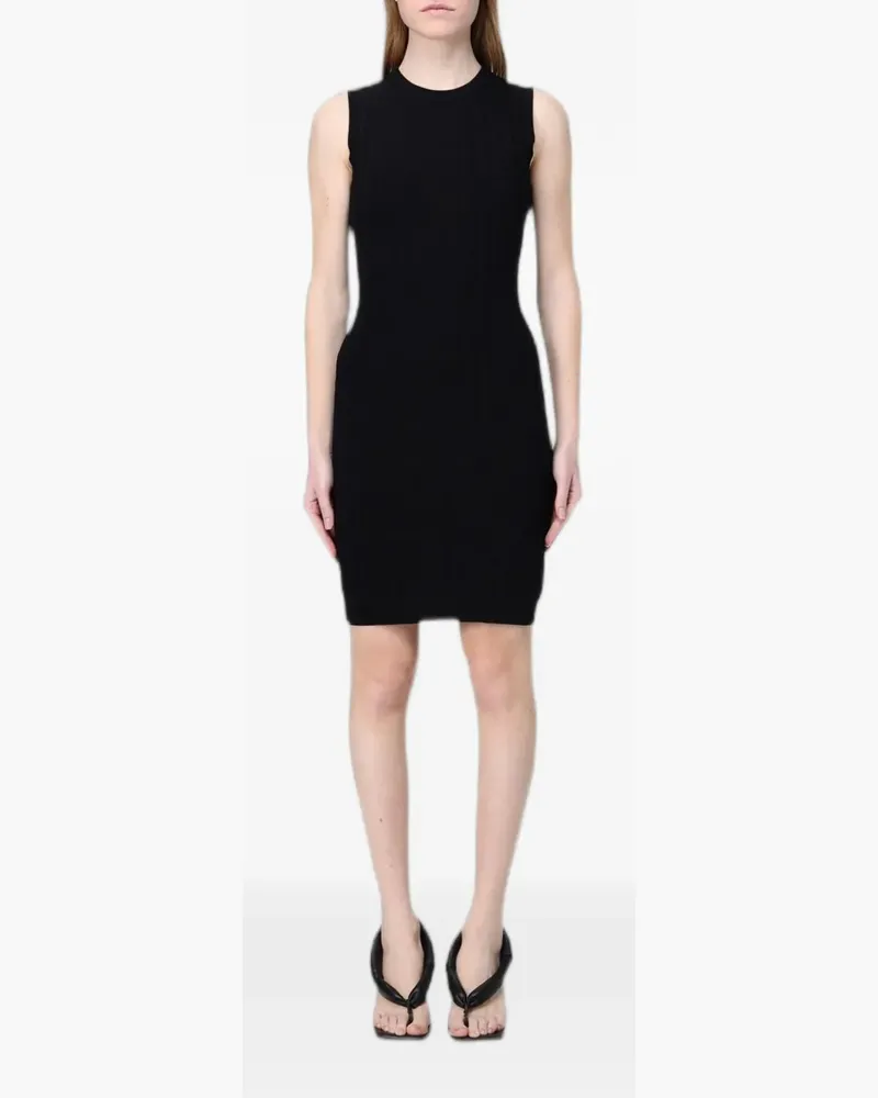 Emporio Armani Mini-Trägerkleid mit Monogrammmuster - Schwarz Schwarz