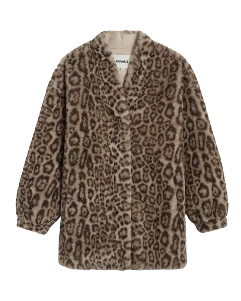 APPARIS Jane Mantel aus Faux Fur mit Leopardenprint - Nude Nude
