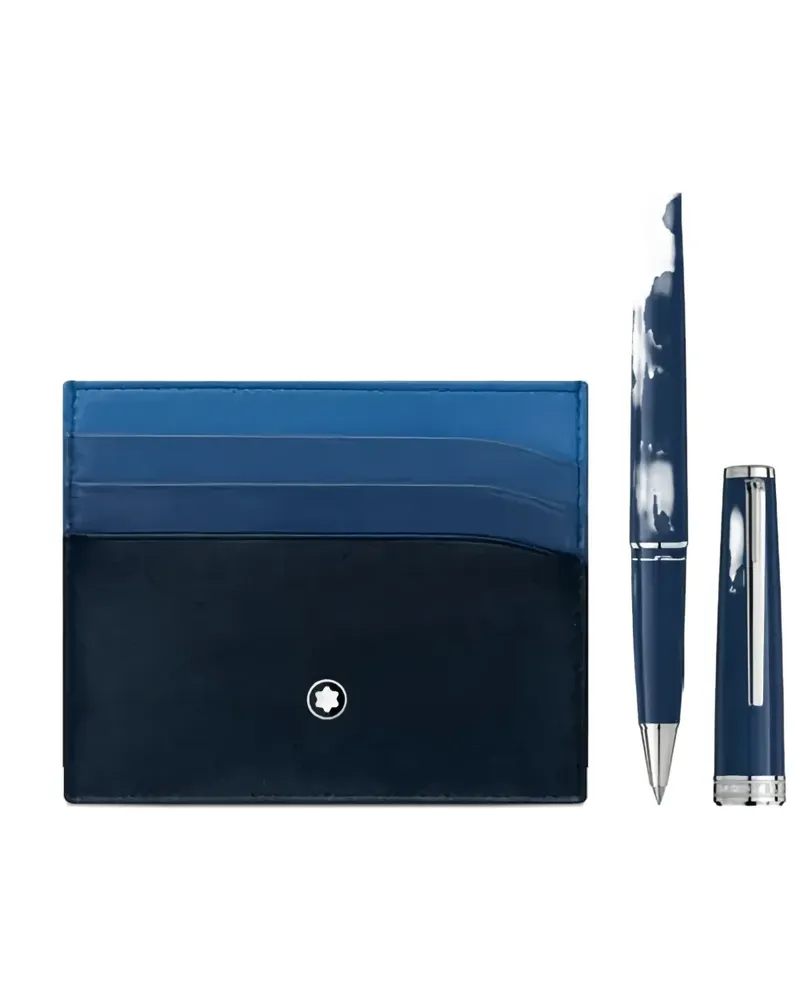 Montblanc Portemonnaie- und Kugelschreiber-Set - Blau Blau