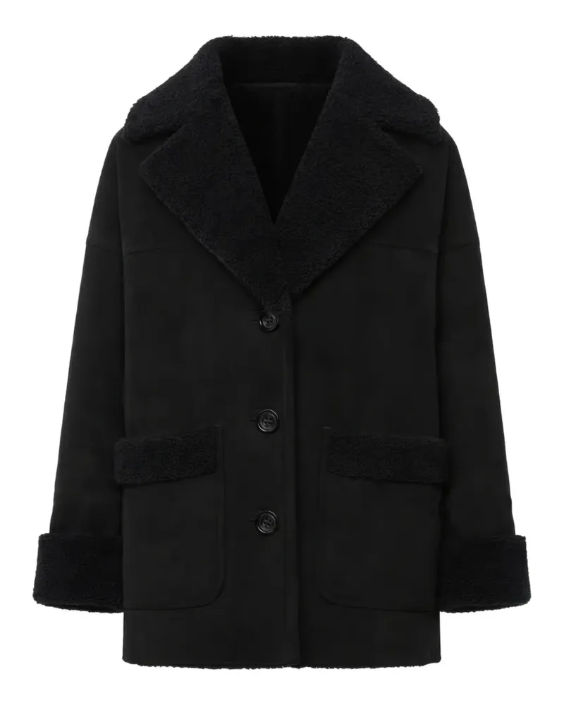 Dsquared2 shearling-trim patch-pocket coat - Schwarz Schwarz
