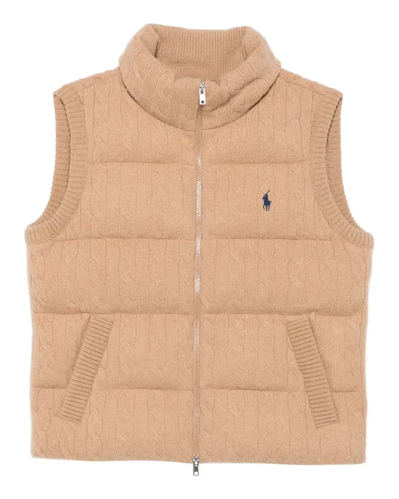 Ralph Lauren Wattierte Weste mit Zopfmuster - Nude Nude