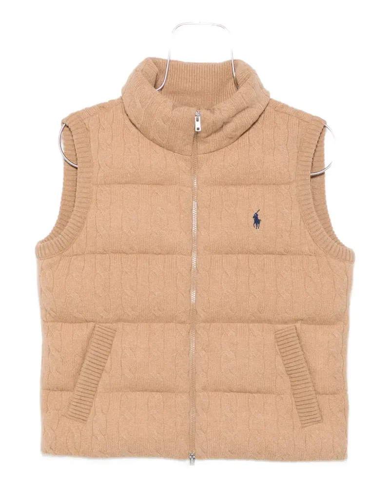 Ralph Lauren cable-knit padded gilet - Nude Nude
