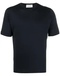 John Smedley T-Shirt aus Strickjersey Blau