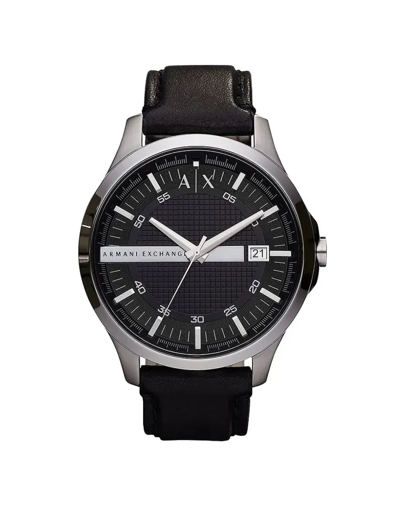 Armani Exchange Runde Armbanduhr 46mm - Schwarz Schwarz