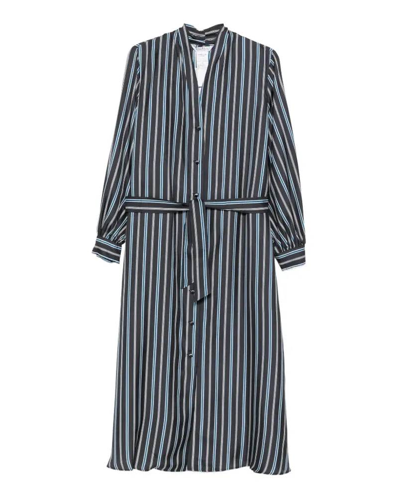 Max Mara Mxmtauro striped belted midi dress - Blau Blau