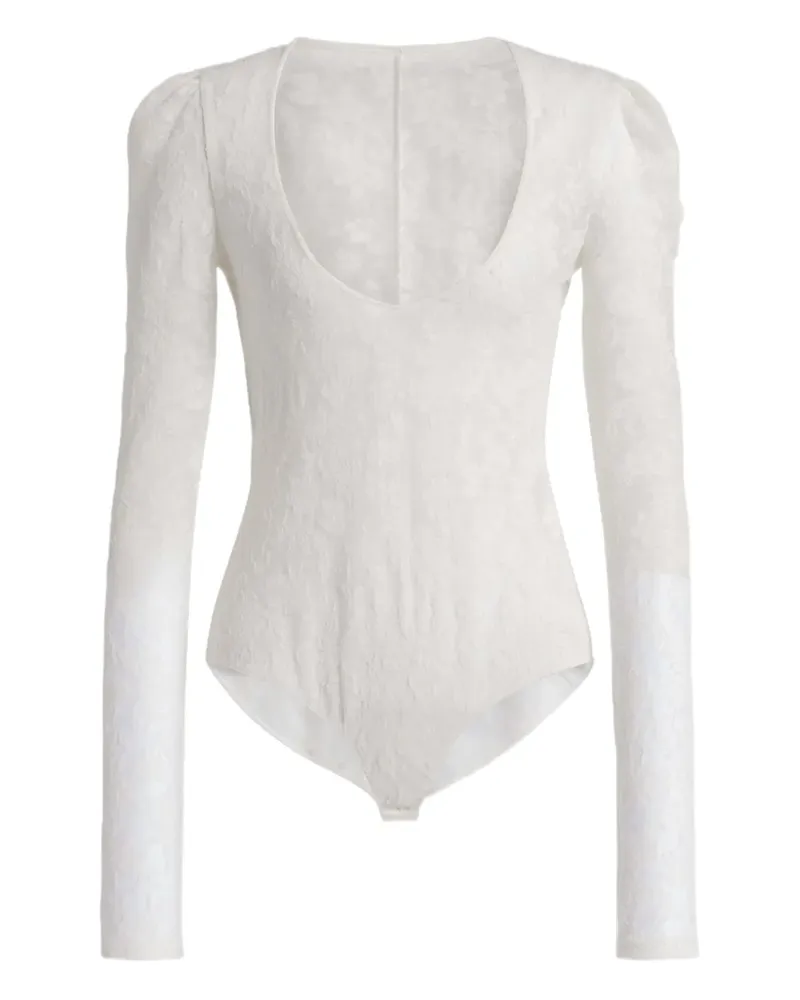 Alberta Ferretti Langärmeliger Body - Weiß Weiß