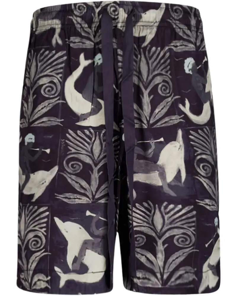 COMMAS Shorts mit grafischem Print - Schwarz Schwarz
