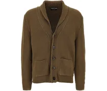 Gerippter Cardigan - Grün