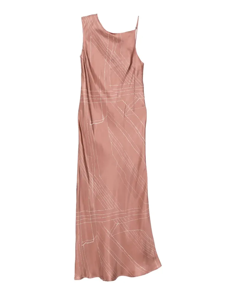 ALYSI Asymmetrisches Maxikleid mit Print - Rosa Rosa