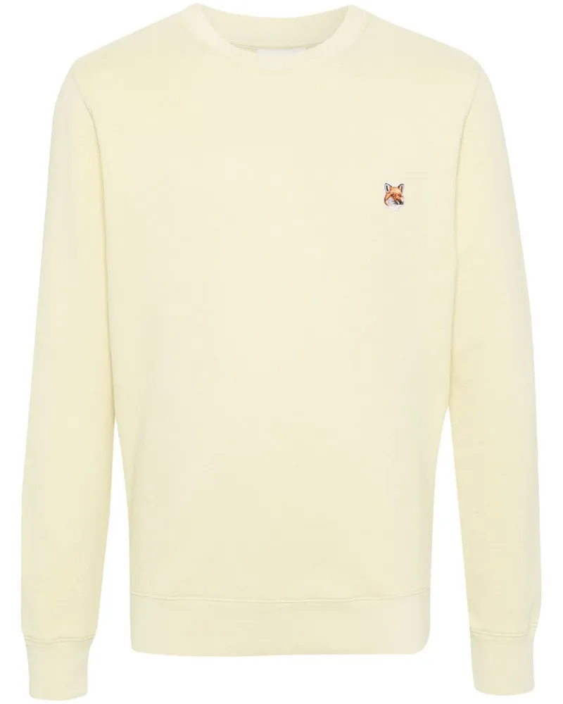 Kitsuné Sweatshirt mit Fuchs-Patch - Gelb Gelb