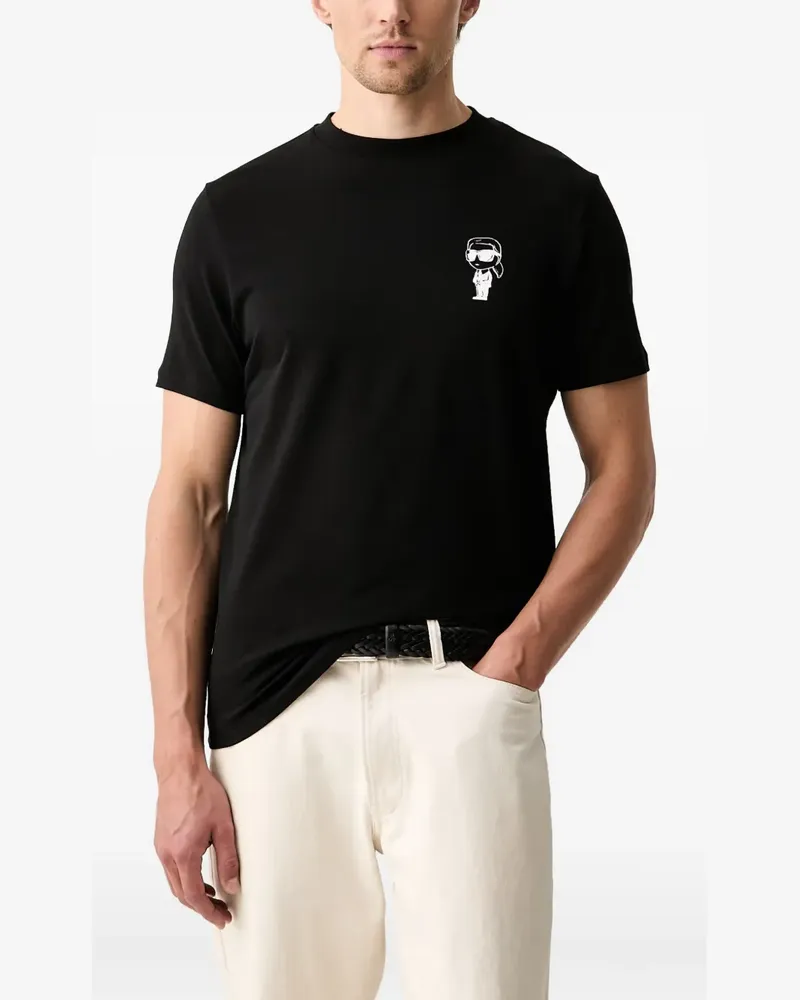Karl Lagerfeld logo-print crew-neck T-shirt - Schwarz Schwarz