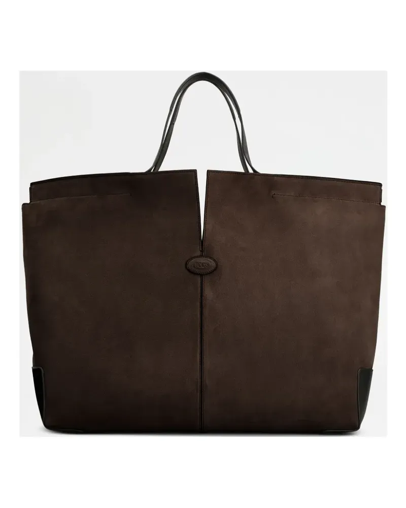 TOD'S Maxi Tote Bag aus Wildleder - Braun Braun