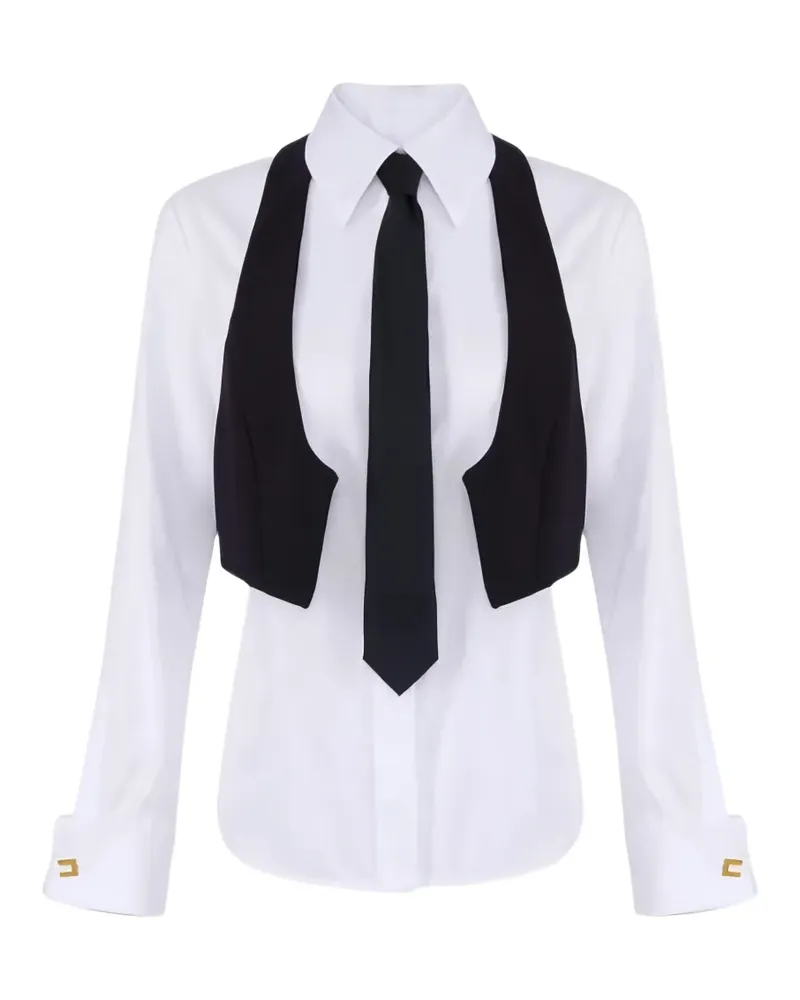 Elisabetta Franchi tie collared shirt - Weiß Weiß