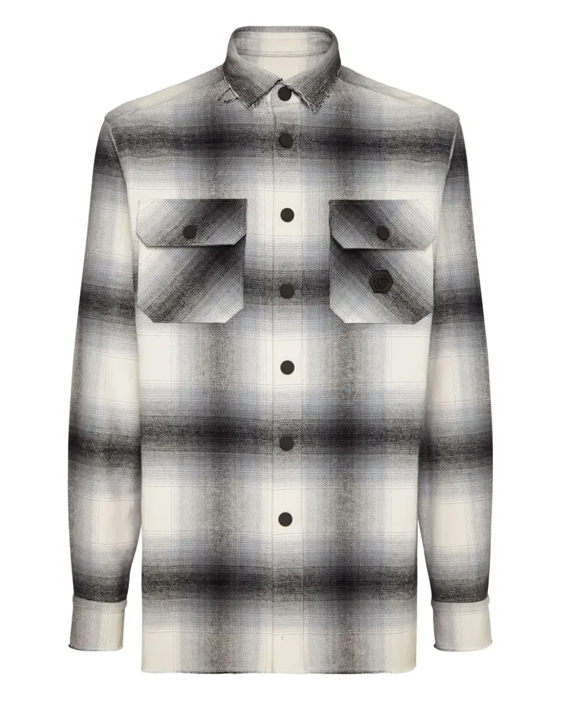 Philipp Plein Karierte Hemdjacke - Nude Nude