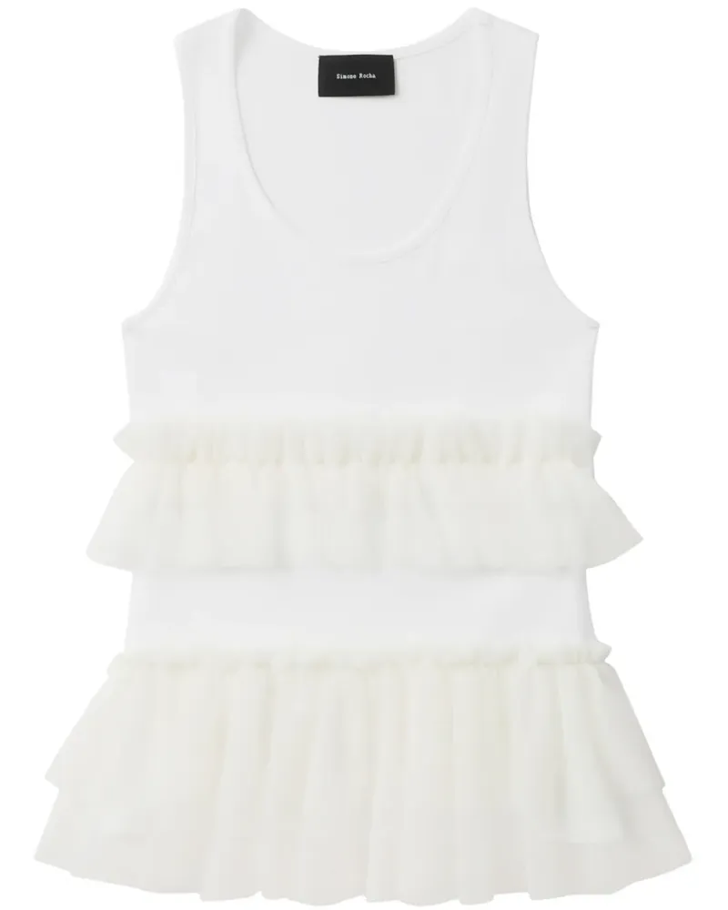 Simone Rocha Tanktop mit Rüschendetail - Weiß Weiß