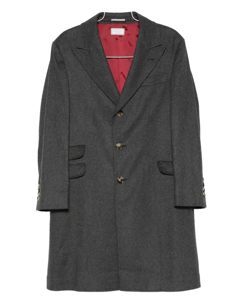 Brunello Cucinelli Mantel mit Klappentasche - Grau Grau