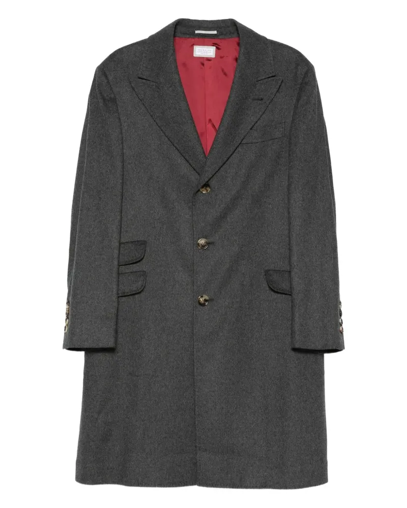 Brunello Cucinelli Mantel mit Klappentasche - Grau Grau