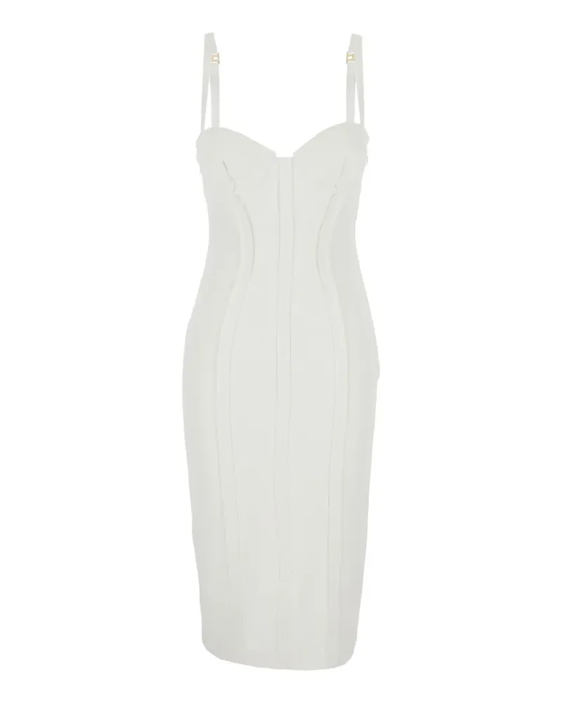 Elisabetta Franchi raised-seam midi dress - Weiß Weiß