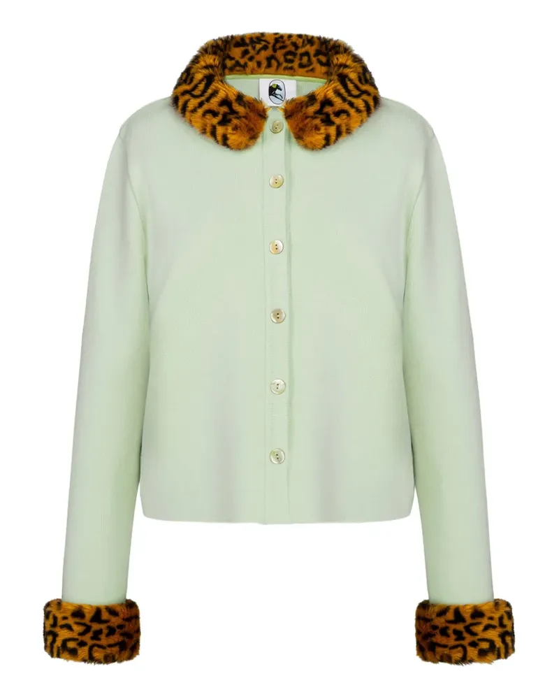 SLEEPER Carmela Cardigan mit Animal-Print - Grün Grün