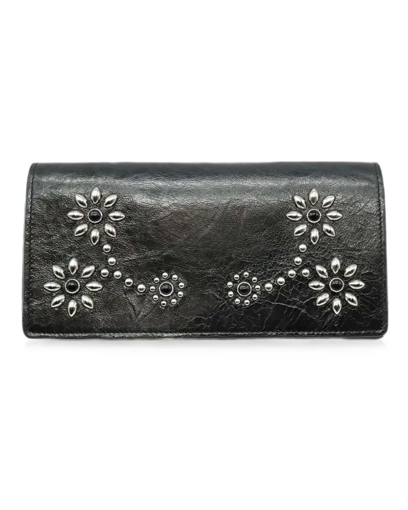 HTC Hollywood Trading Company flower-studded wallet - Schwarz Schwarz