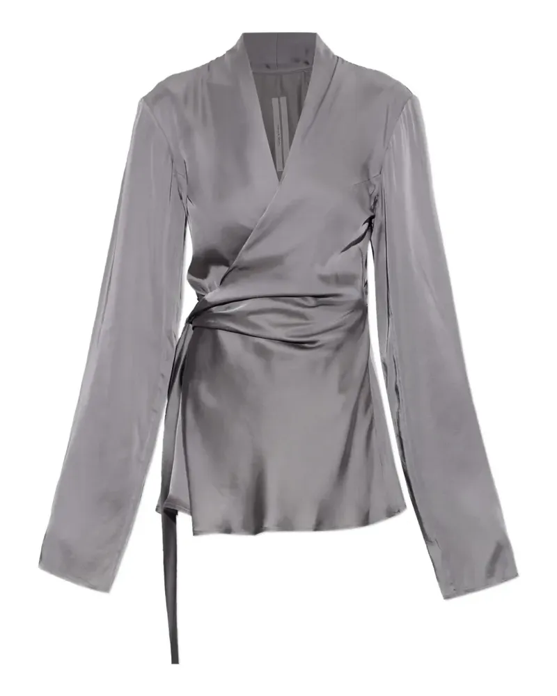 Rick Owens Laura LS wrap-style long-sleeve top - Grau Grau