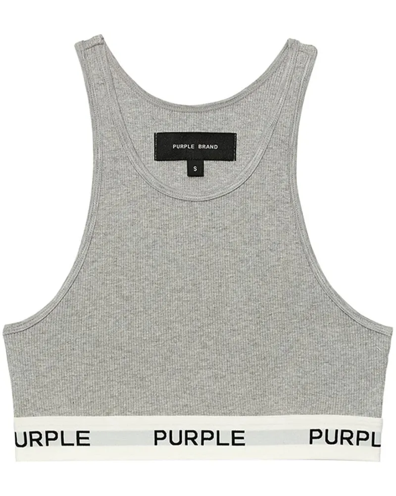 PURPLE BRAND Sport-BH mit Logo-Streifen Grau